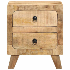 vidaXL éjjeliszekrény 2 db 40x32x46 cm tömör nyers mangófa (4104512) bútor