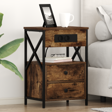 vidaXL Éjjeliszekrény 2 pcs Füstölt tölgy 40 x 31 x 60 cm Faanyag bútor