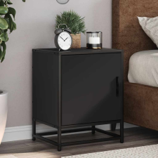 vidaXL éjjeliszekrény fekete 40x31x50 cm műfa és fém bútor