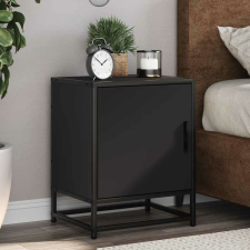 vidaXL éjjeliszekrény fekete 40x31x50 cm műfa és fém bútor
