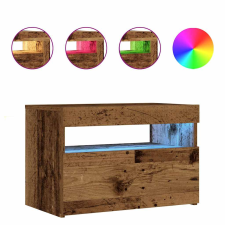 vidaXL éjjeliszekrény LED fényekkel régi fa 60x35x40 cm gépelt fa (3329175) bútor