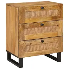 vidaXL Éjjeliszekrény Természetes 50 x 33 x 62 cm Tömör Mangófát bútor