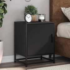 vidaXL éjjeliszekrények 2 db Fekete 40x31x50 cm Méretezett fa és fém bútor