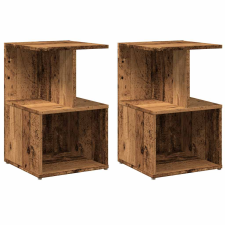 vidaXL éjjeliszekrények 2 db Régi fa 35x35x55 cm Gépesített fa (856531) bútor
