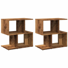 vidaXL éjjeliszekrények 2 db Régi fa 50x30x51,5 cm Gépelt fa (856535) bútor