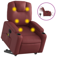 vidaXL elektromos bordó műbőr felállást segítő dönthető masszázsfotel (3204455) masszázsfotel