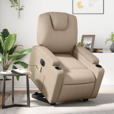 vidaXL elektromos cappuccino műbőr felállást segítő masszázsfotel masszázsfotel