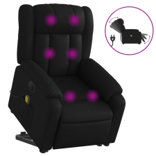 vidaXL elektromos fekete műbőr felállást segítő dönthető masszázsfotel (3205285) masszázsfotel