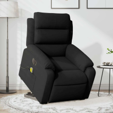 vidaXL elektromos felállást segítő fekete bársony masszázsfotel masszázsfotel