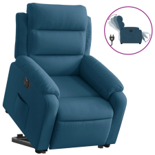 vidaXL elektromos felállást segítő kék bársony dönthető fotel (3205124) bútor