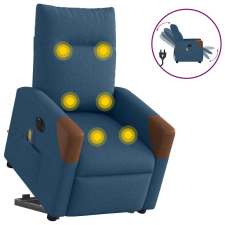 vidaXL elektromos felállást segítő kék szövet dönthető masszázsfotel masszázsfotel