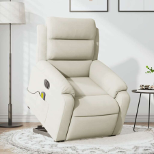 vidaXL elektromos felállást segítő krémszínű bársony masszázsfotel masszázsfotel