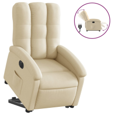 vidaXL elektromos felállást segítő krémszínű szövet dönthető fotel (3204125) bútor
