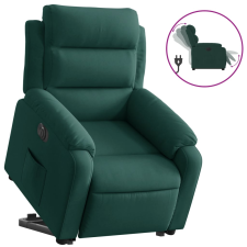 vidaXL elektromos felállást segítő sötétzöld bársony fotel (3205116) bútor