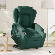 vidaXL elektromos felállást segítő sötétzöld szövet dönthető fotel bútor