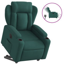 vidaXL elektromos felállást segítő sötétzöld szövet dönthető fotel (3204512) bútor