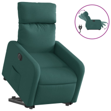 vidaXL elektromos felállást segítő sötétzöld szövet dönthető fotel (3206723) bútor