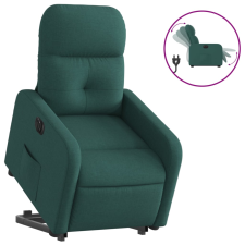vidaXL elektromos felállást segítő sötétzöld szövet dönthető fotel (3206819) bútor