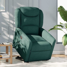 vidaXL elektromos felállást segítő sötétzöld szövet dönthető fotel (3303220) bútor