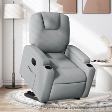 vidaXL elektromos felállást segítő világosszürke szövet dönthető fotel bútor