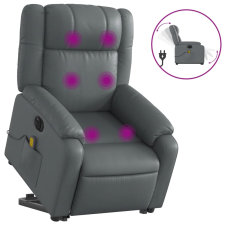 vidaXL elektromos szürke műbőr felállást segítő dönthető masszázsfotel (3205174) masszázsfotel