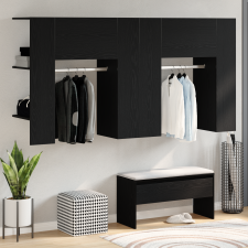 vidaXL Előszobai Szekrények 2 db Fekete tölgy Összeszerelt fa bútor