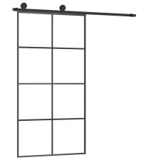 vidaXL ESG üveg-alumínium tolóajtó fémszerelvény-szettel 102,5x205 cm (3152143) építőanyag