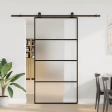vidaXL ESG üveg-alumínium tolóajtó fémszerelvény-szettel 102,5x205 cm (3332880) nyílászáró