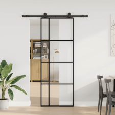 vidaXL ESG üveg és alumínium tolóajtó fémszerelvény-szettel 76x205 cm (3332909) nyílászáró