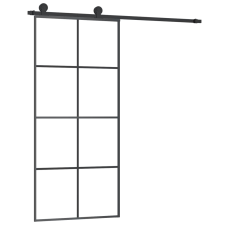 vidaXL ESG üveg és alumínium tolóajtó fémszerelvény-szettel 90x205 cm (3152141) nyílászáró