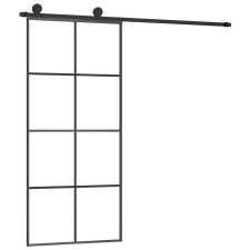 vidaXL ESG üveg és alumínium tolóajtó fémszerelvény-szettel 90x205 cm (3152142) nyílászáró