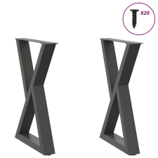 vidaXL étkezőasztal lábak 2 db Antracit 50x(72-73,3) cm acél bútor