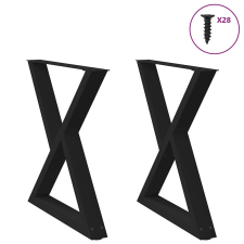 vidaXL étkezőasztal lábak 2 db Fekete 80x(72-73,3) cm acél bútor
