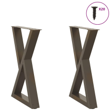 vidaXL étkezőasztal lábak 2 db Natural Steel 50x(72-73,3) cm acél bútor