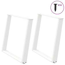 vidaXL Étkezőasztal lábak U-alakú 2 db Fehér 100x(72-73) cm Acél bútor
