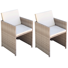 vidaXL Étkezőszék 2 db Szürke 52x56x85 cm Polyrattan kerti bútor