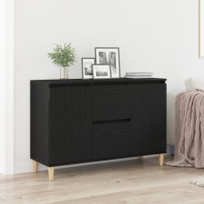 vidaXL Étkezőszekrény Fekete tölgy Tömör tölgyfa 103.7x35x70 bútor