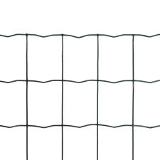 vidaXL Euro Fence zöld acélkerítés 10 x 1,5 m kerti bútor