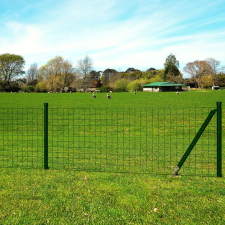 vidaXL Euro Fence zöld acélkerítés szett cövekekkel 10 x 0,8 m kerti dekoráció