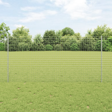 vidaXL Euro Kerítés 10 db U Oszloppal Ezüst 1,2x10 m Acél építőanyag