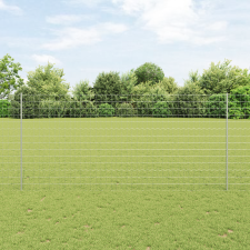 vidaXL Euro Kerítés 10 U Oszloppal Ezüst 1,4x10 m Acél építőanyag