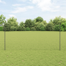 vidaXL Euro Kerítés 10 U Oszloppal Szürke 1,5x10 m Acél építőanyag