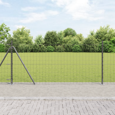 vidaXL Euro Kerítés 13 Flangolt Poszttal 1x25 m Horganyzott Acél építőanyag