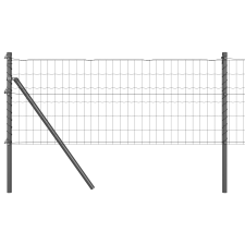 vidaXL Euro Kerítés 13 oszloppal 0.8x25 m Galvanizált Acél Szürke (3350413) építőanyag