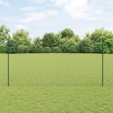 vidaXL Euro kerítés 5 U oszloppal Zöld 1.5x10 m Acél építőanyag