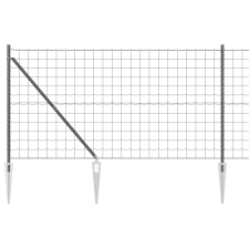 vidaXL Euro Kerítés 7 Cölöppel 1.4x10 m Galvanizált Acél Szürke (3350663) építőanyag