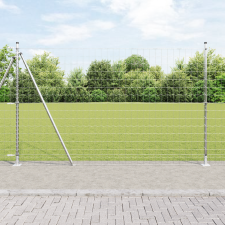 vidaXL Euro Kerítés 7 Felfogott Oszlopal 1.6x10 m Horganyzott Acél építőanyag