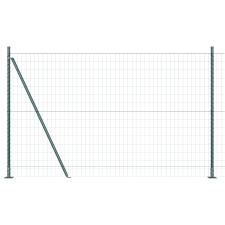 vidaXL Euro Kerítés 7 Flancholt Oszloppal 1.5x10 m Horganyzott Acél (3350823) építőanyag