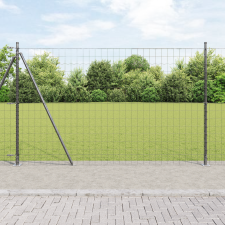 vidaXL Euro Kerítés 7 Flangolt Oszlopal 1.4x10 m Galvanizált Acél építőanyag