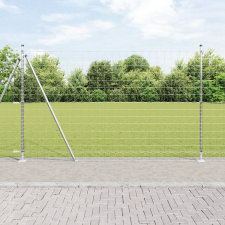vidaXL Euro Kerítés 7 Fúrt Oszlopal 1.5x10 m Galvanizált Acél építőanyag